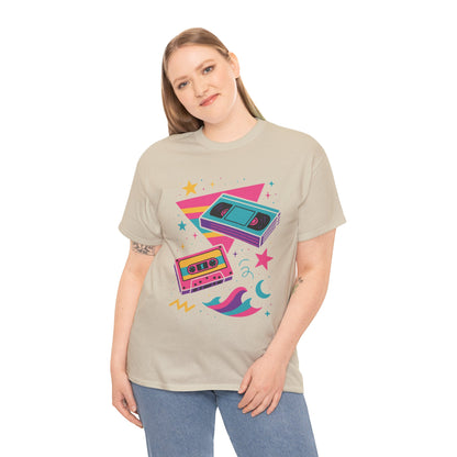 Retro Cassette Tape Tee — 80s Vaporwave Music Graphic T-Shirt