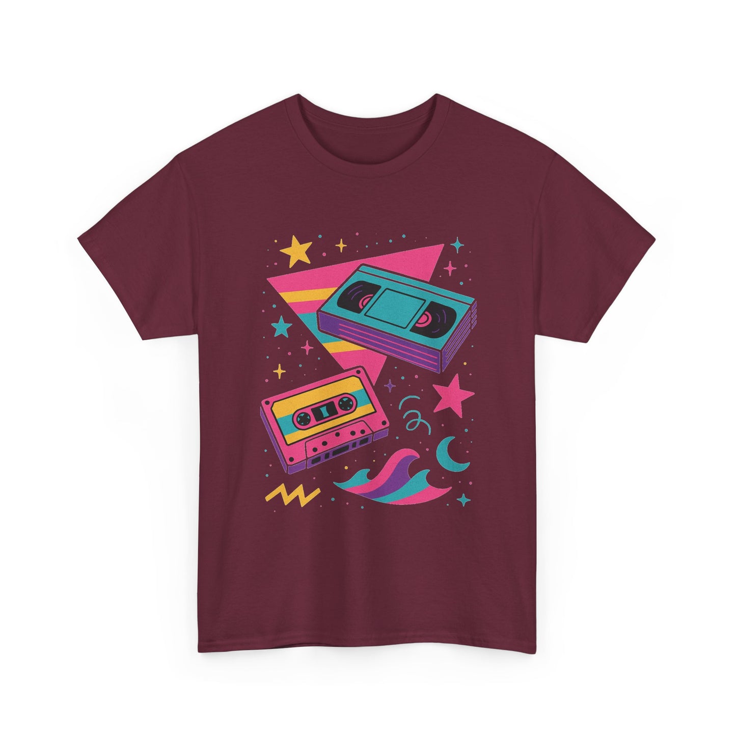Retro Cassette Tape Tee — 80s Vaporwave Music Graphic T-Shirt
