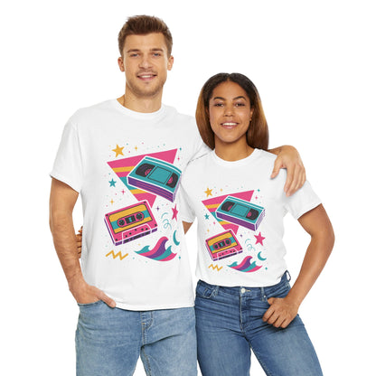 Retro Cassette Tape Tee — 80s Vaporwave Music Graphic T-Shirt