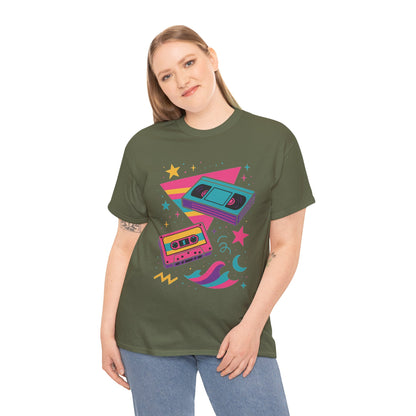 Retro Cassette Tape Tee — 80s Vaporwave Music Graphic T-Shirt