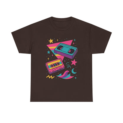 Retro Cassette Tape Tee — 80s Vaporwave Music Graphic T-Shirt