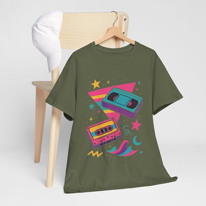 Retro Cassette Tape Tee — 80s Vaporwave Music Graphic T-Shirt