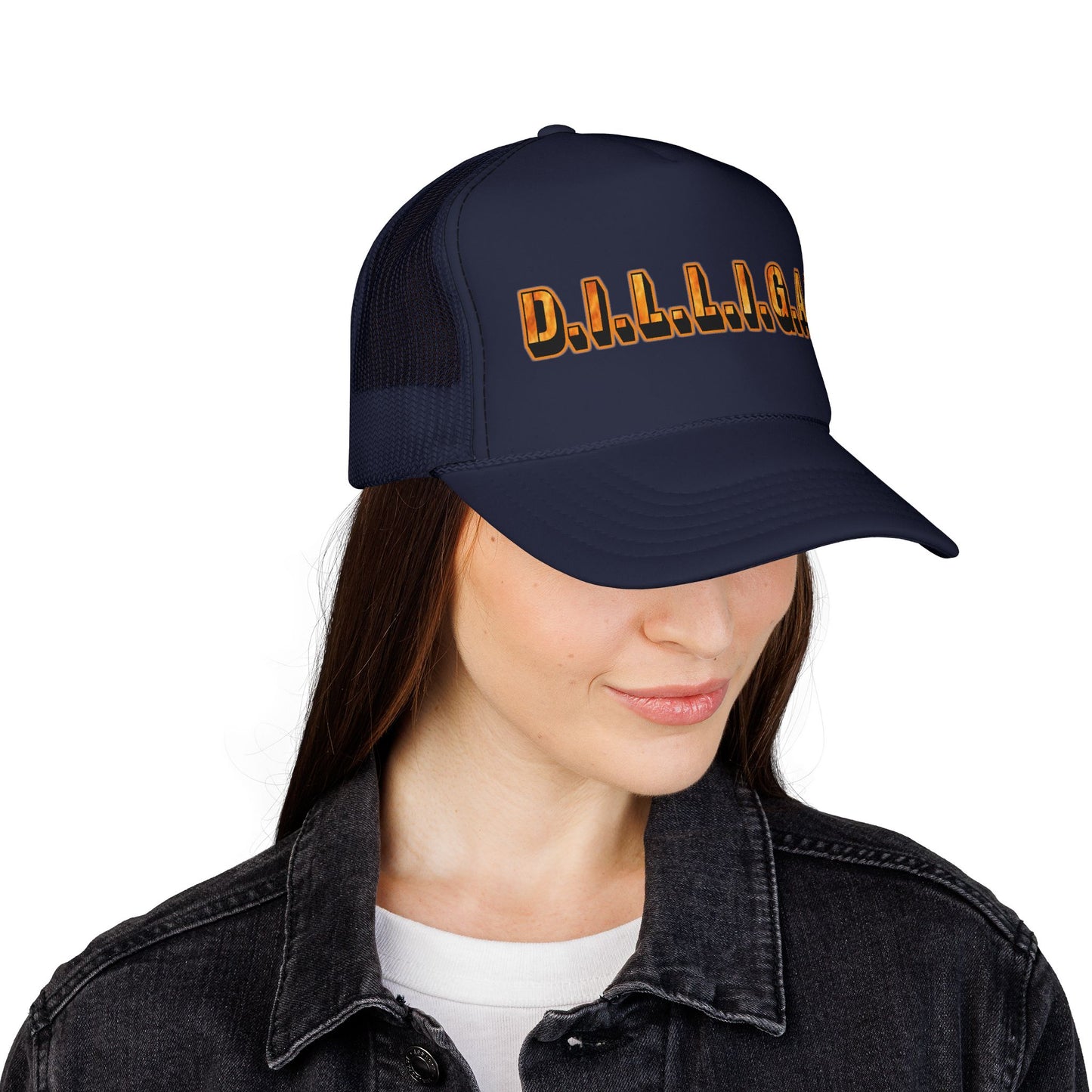 D.I.L.L.I.G.A.F. Trucker Cap — Bold Casual Mesh Back Hat for Everyday Wear