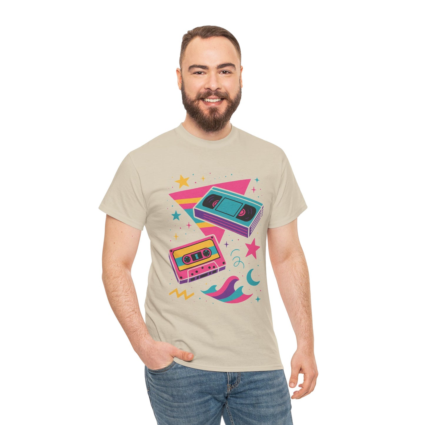 Retro Cassette Tape Tee — 80s Vaporwave Music Graphic T-Shirt