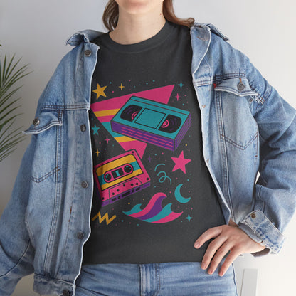 Retro Cassette Tape Tee — 80s Vaporwave Music Graphic T-Shirt