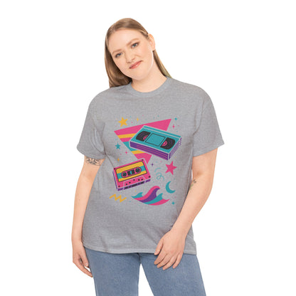 Retro Cassette Tape Tee — 80s Vaporwave Music Graphic T-Shirt