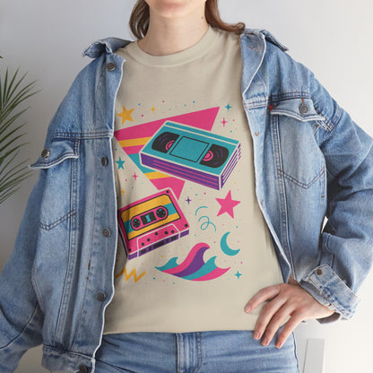 Retro Cassette Tape Tee — 80s Vaporwave Music Graphic T-Shirt