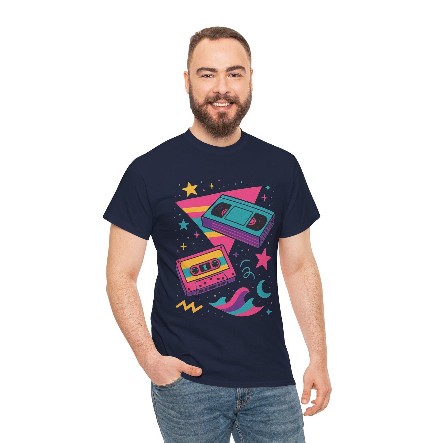 Retro Cassette Tape Tee — 80s Vaporwave Music Graphic T-Shirt