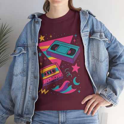 Retro Cassette Tape Tee — 80s Vaporwave Music Graphic T-Shirt