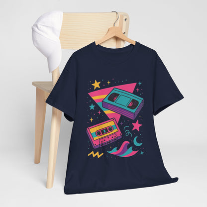 Retro Cassette Tape Tee — 80s Vaporwave Music Graphic T-Shirt