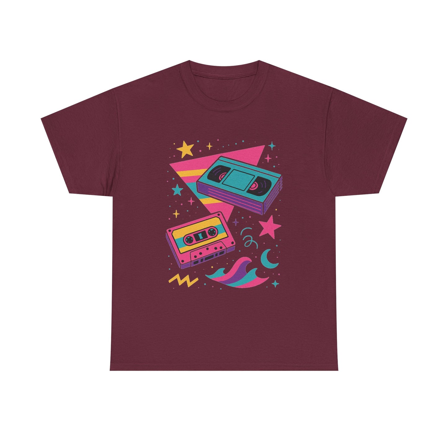 Retro Cassette Tape Tee — 80s Vaporwave Music Graphic T-Shirt