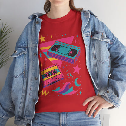Retro Cassette Tape Tee — 80s Vaporwave Music Graphic T-Shirt