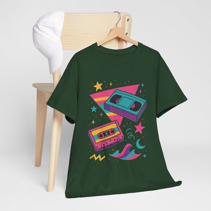 Retro Cassette Tape Tee — 80s Vaporwave Music Graphic T-Shirt