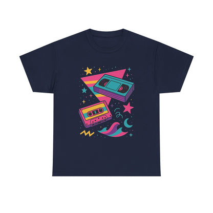 Retro Cassette Tape Tee — 80s Vaporwave Music Graphic T-Shirt