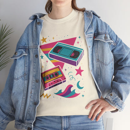 Retro Cassette Tape Tee — 80s Vaporwave Music Graphic T-Shirt