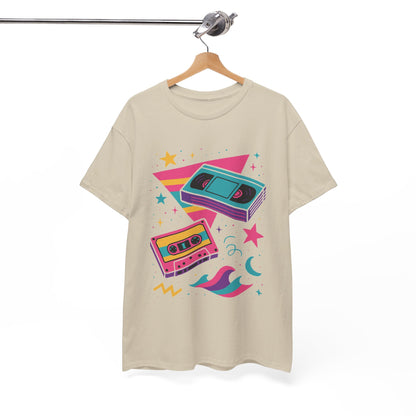 Retro Cassette Tape Tee — 80s Vaporwave Music Graphic T-Shirt