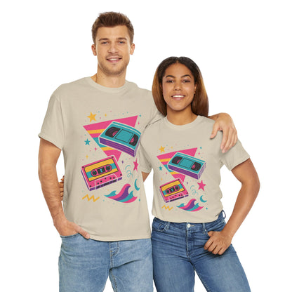 Retro Cassette Tape Tee — 80s Vaporwave Music Graphic T-Shirt