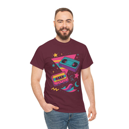 Retro Cassette Tape Tee — 80s Vaporwave Music Graphic T-Shirt