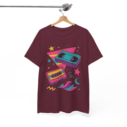Retro Cassette Tape Tee — 80s Vaporwave Music Graphic T-Shirt