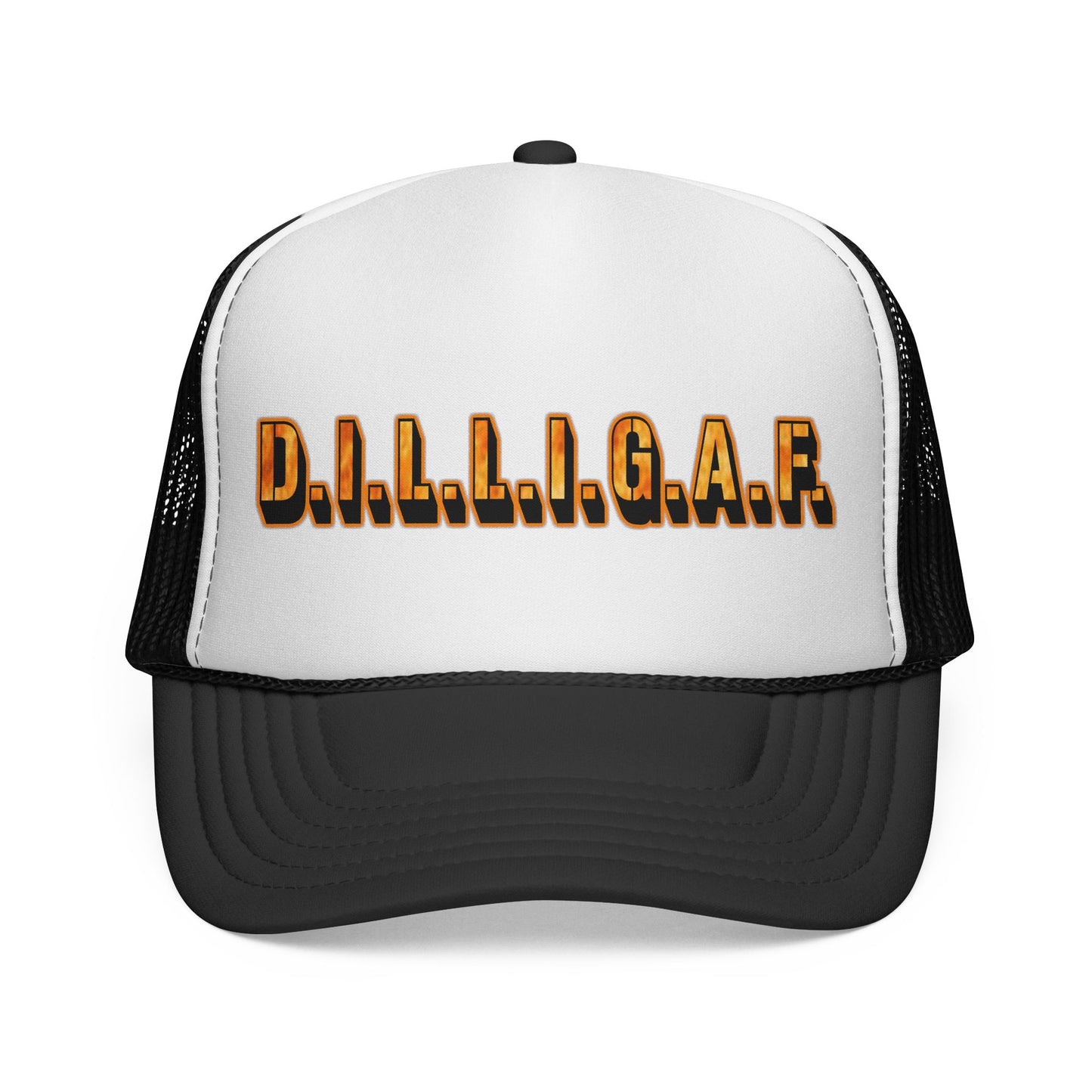 D.I.L.L.I.G.A.F. Trucker Cap — Bold Casual Mesh Back Hat for Everyday Wear