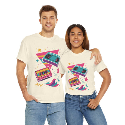 Retro Cassette Tape Tee — 80s Vaporwave Music Graphic T-Shirt