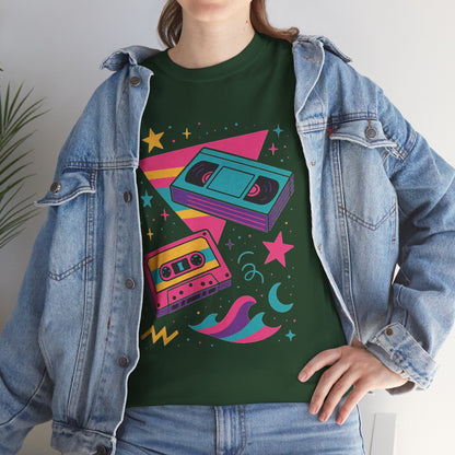 Retro Cassette Tape Tee — 80s Vaporwave Music Graphic T-Shirt