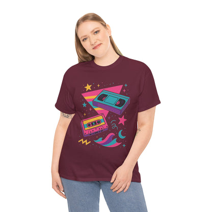Retro Cassette Tape Tee — 80s Vaporwave Music Graphic T-Shirt