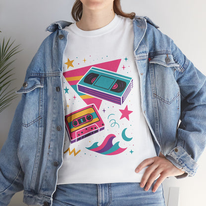 Retro Cassette Tape Tee — 80s Vaporwave Music Graphic T-Shirt