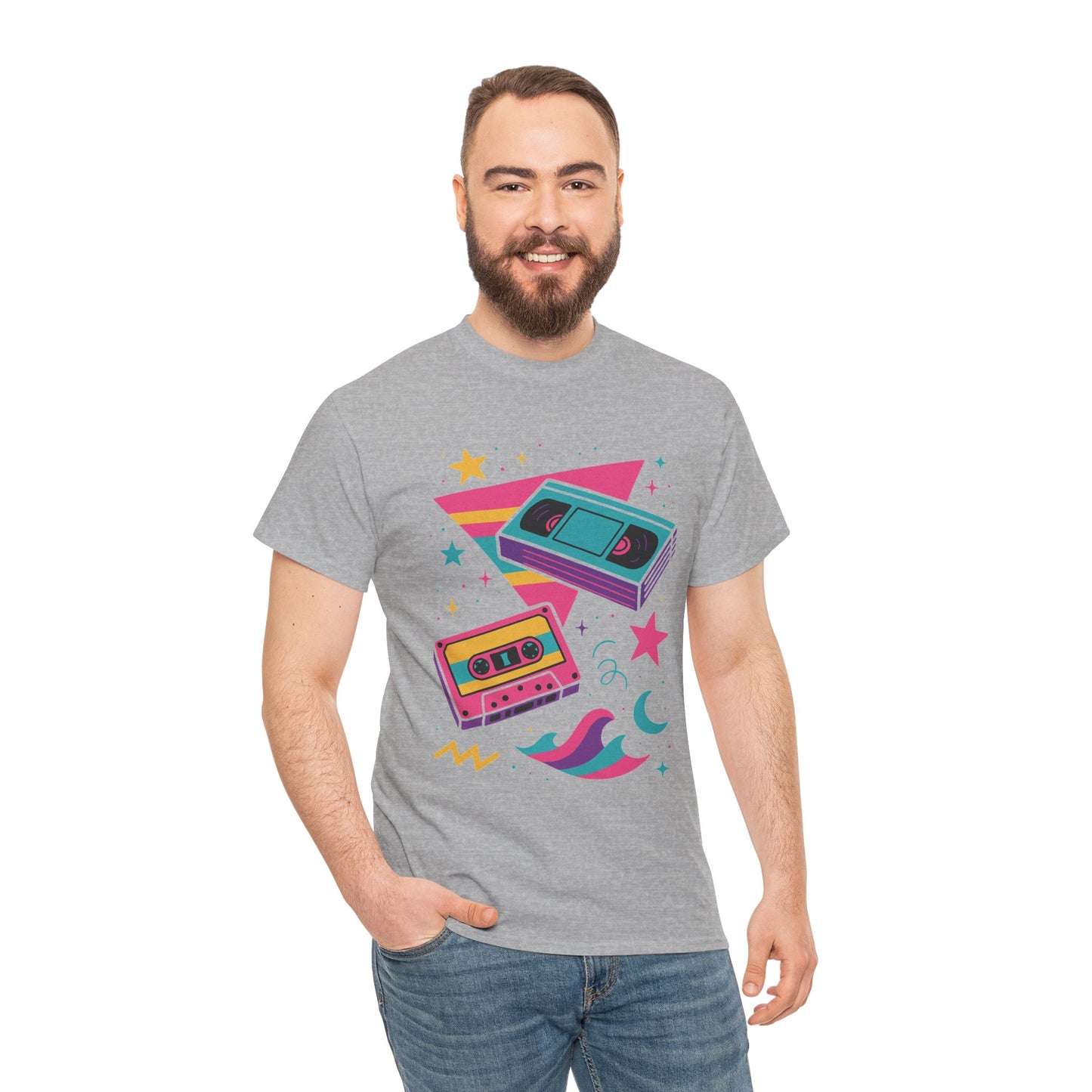 Retro Cassette Tape Tee — 80s Vaporwave Music Graphic T-Shirt