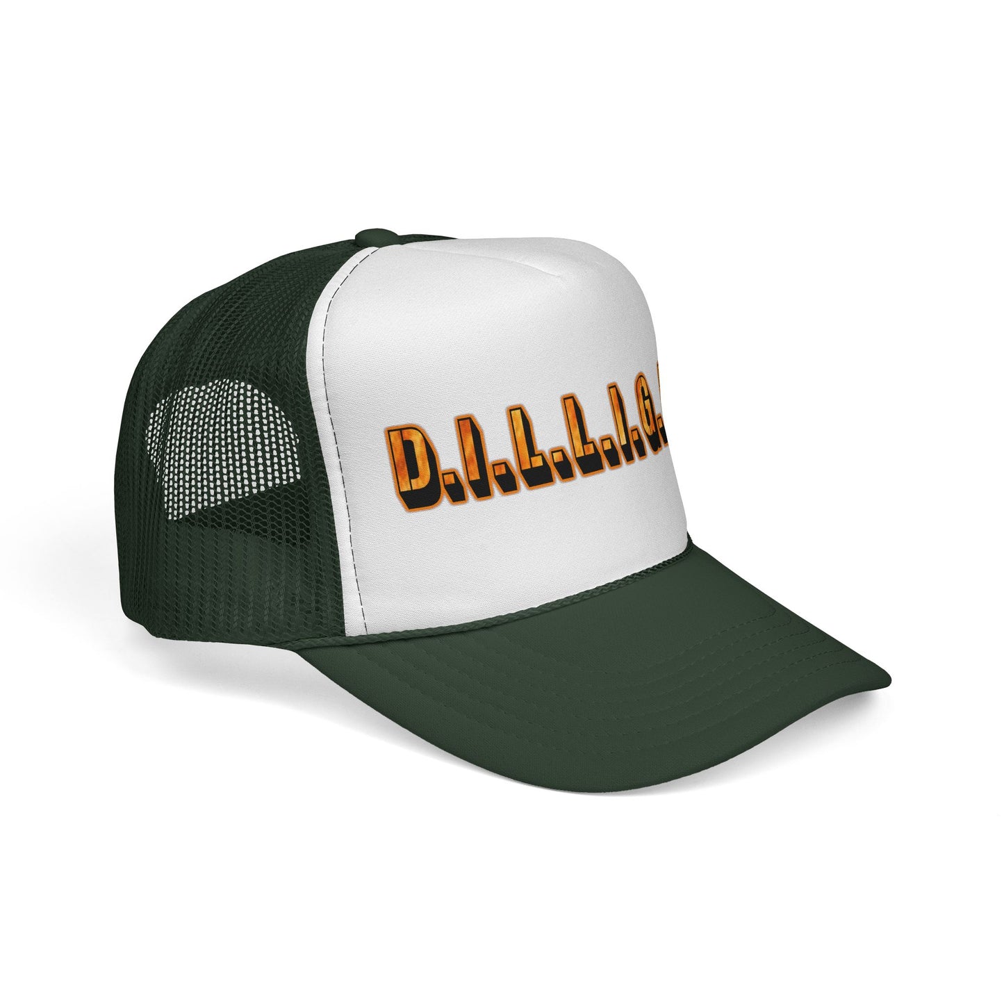 D.I.L.L.I.G.A.F. Trucker Cap — Bold Casual Mesh Back Hat for Everyday Wear