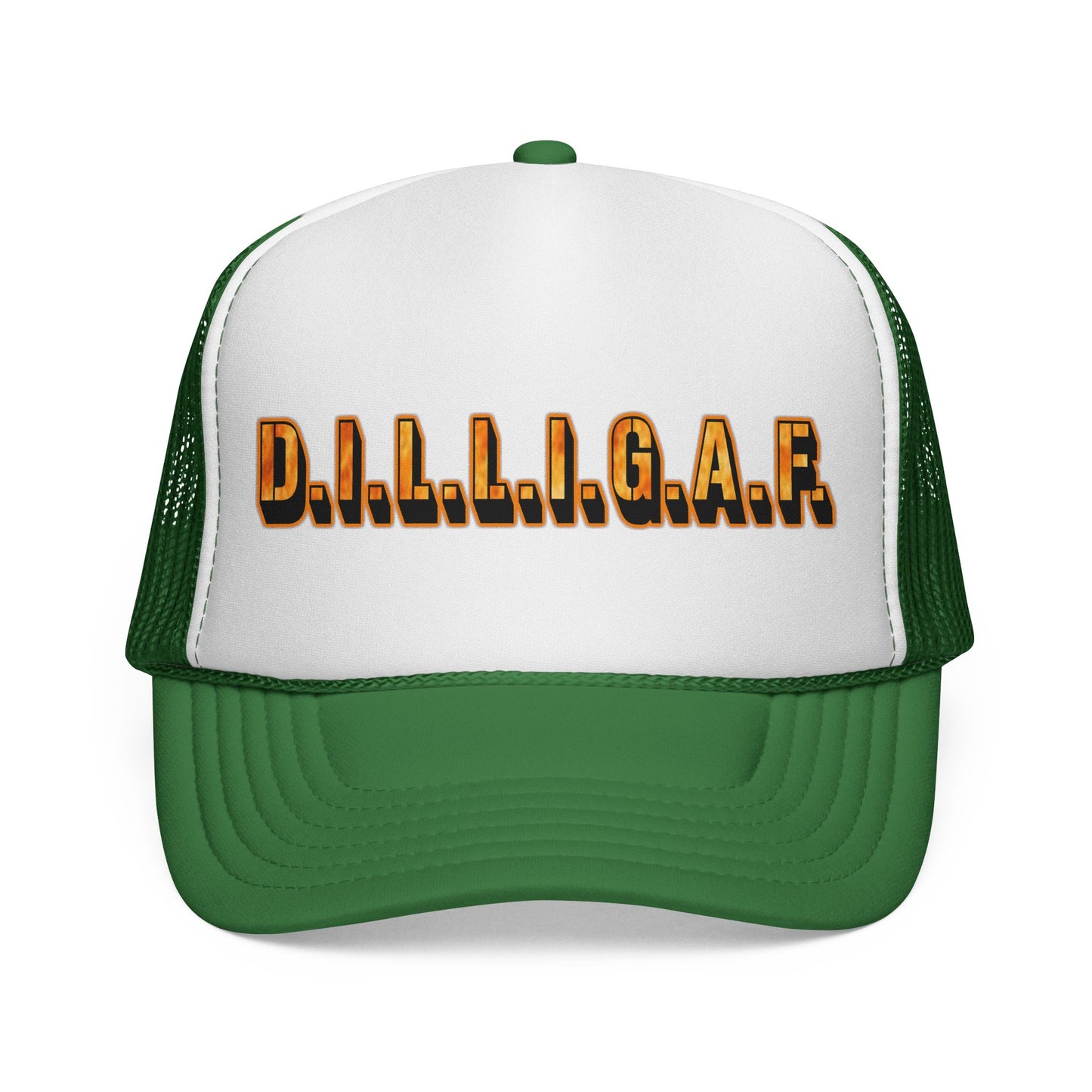 D.I.L.L.I.G.A.F. Trucker Cap — Bold Casual Mesh Back Hat for Everyday Wear