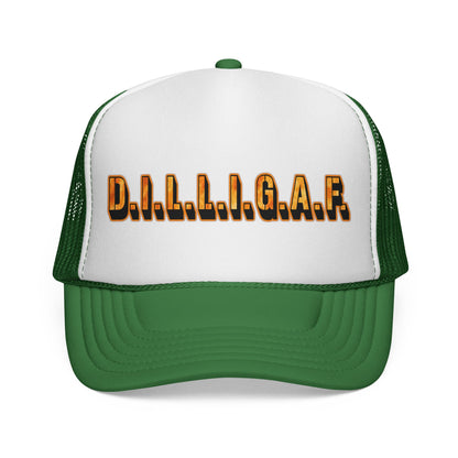 D.I.L.L.I.G.A.F. Trucker Cap — Bold Casual Mesh Back Hat for Everyday Wear