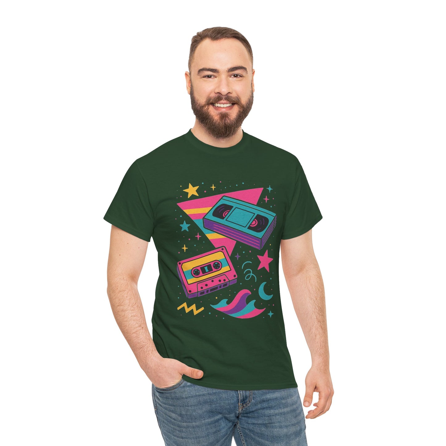 Retro Cassette Tape Tee — 80s Vaporwave Music Graphic T-Shirt