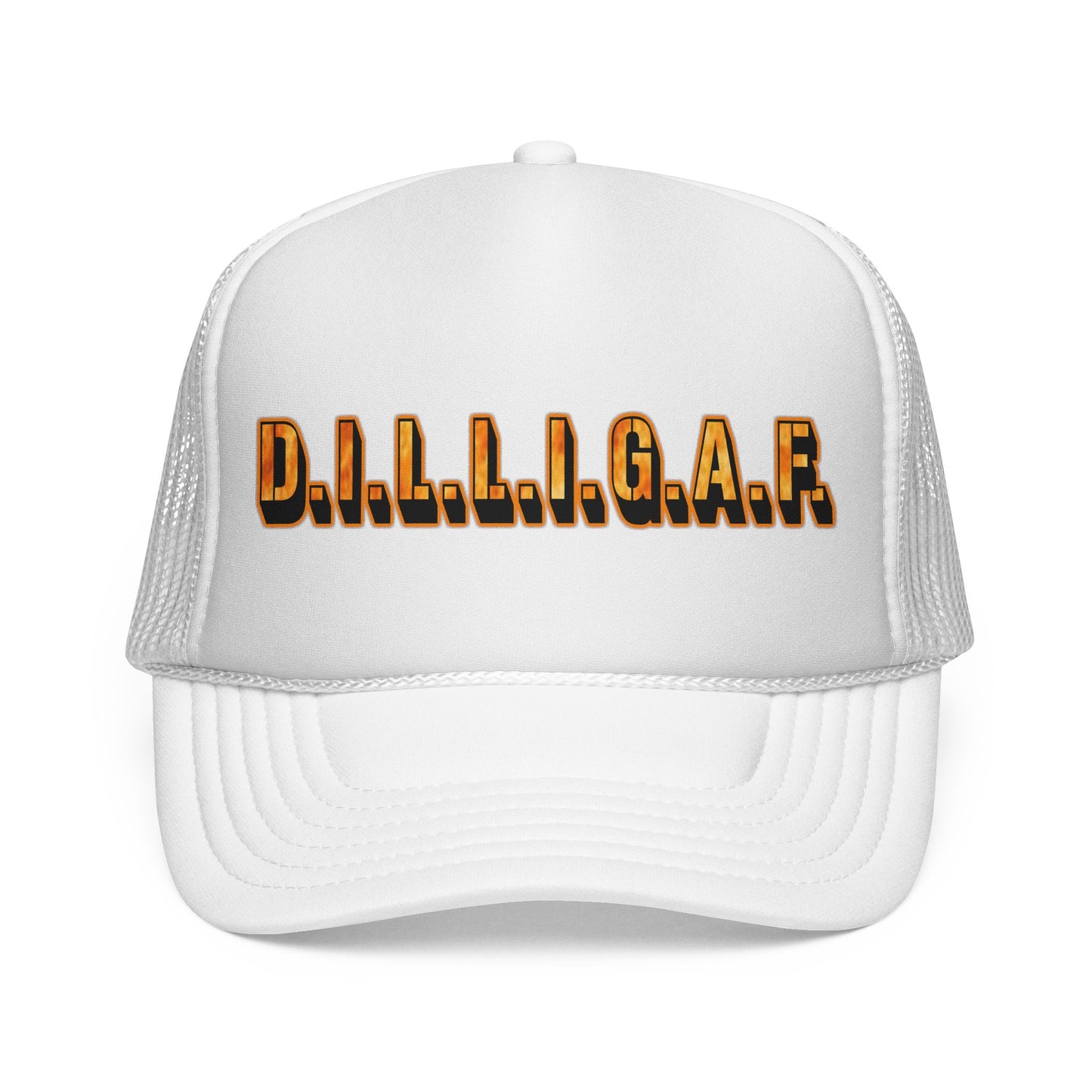 D.I.L.L.I.G.A.F. Trucker Cap — Bold Casual Mesh Back Hat for Everyday Wear