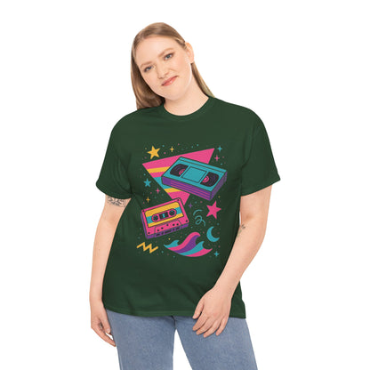 Retro Cassette Tape Tee — 80s Vaporwave Music Graphic T-Shirt