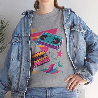 Retro Cassette Tape Tee — 80s Vaporwave Music Graphic T-Shirt