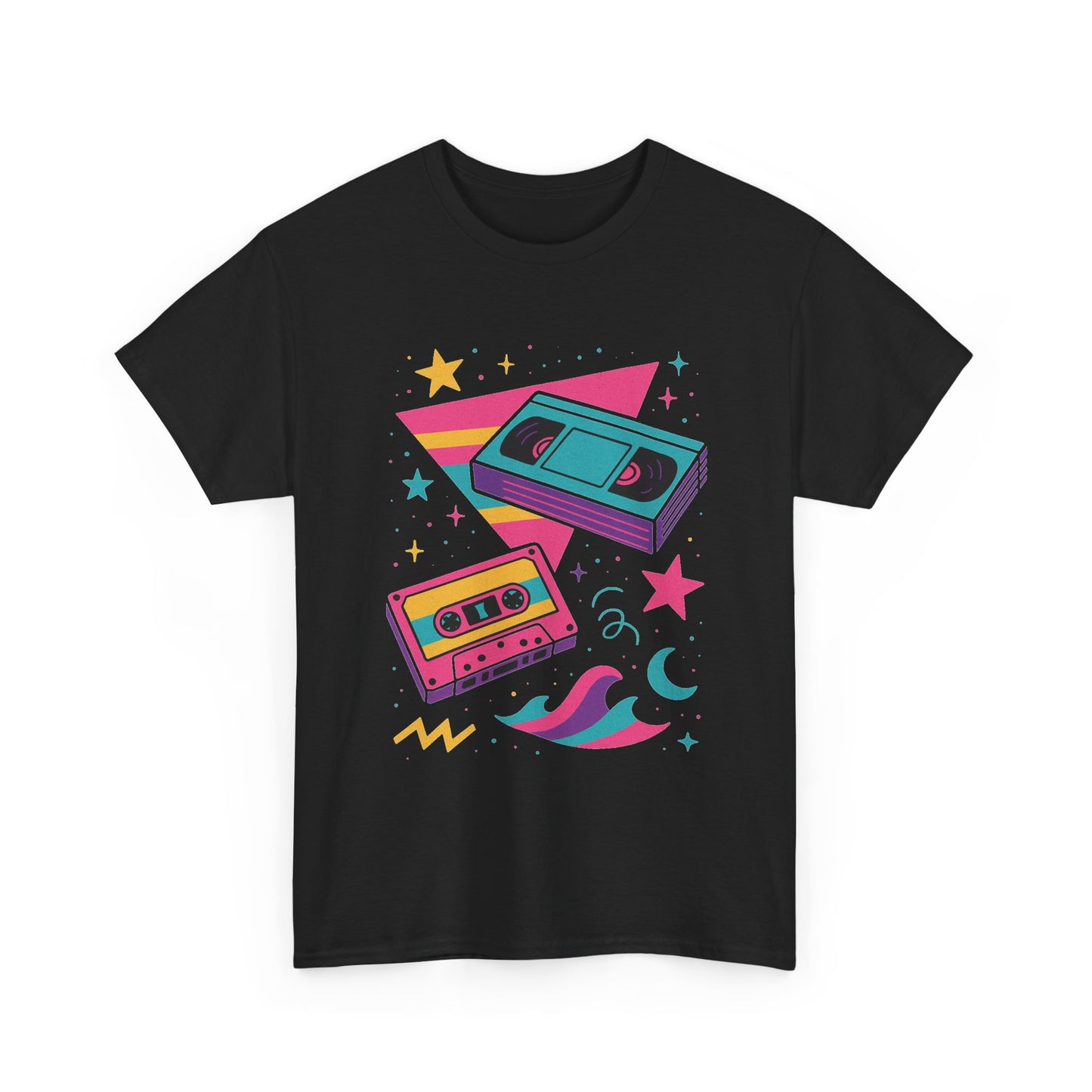 Retro Cassette Tape Tee — 80s Vaporwave Music Graphic T-Shirt