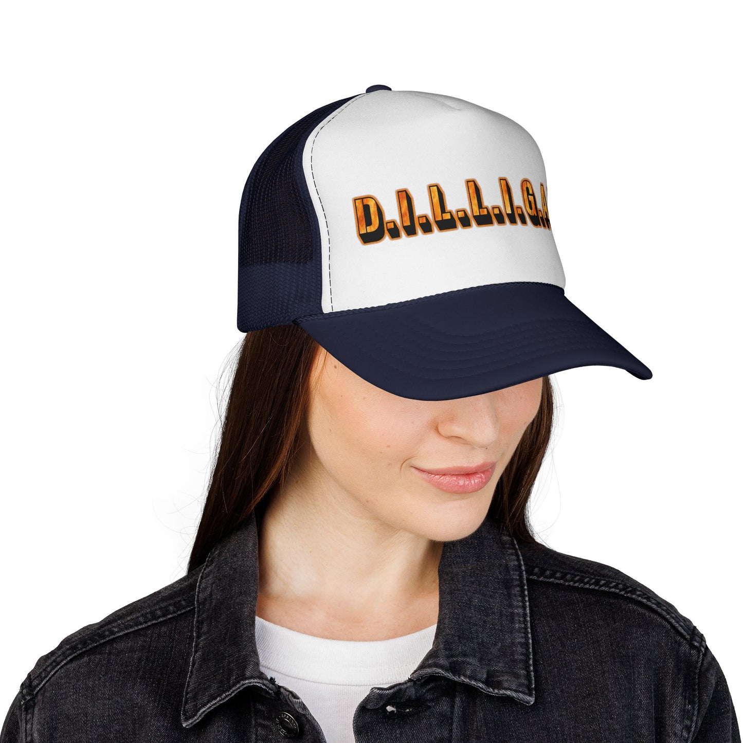 D.I.L.L.I.G.A.F. Trucker Cap — Bold Casual Mesh Back Hat for Everyday Wear