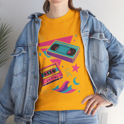 Retro Cassette Tape Tee — 80s Vaporwave Music Graphic T-Shirt