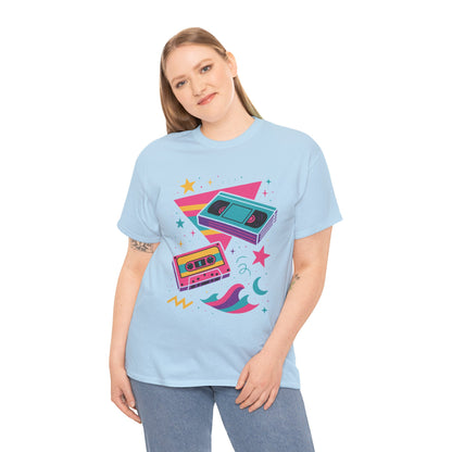 Retro Cassette Tape Tee — 80s Vaporwave Music Graphic T-Shirt