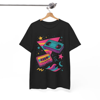 Retro Cassette Tape Tee — 80s Vaporwave Music Graphic T-Shirt