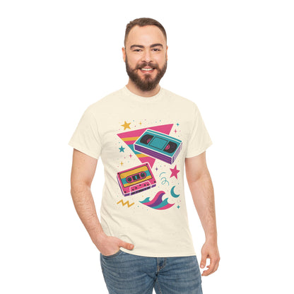 Retro Cassette Tape Tee — 80s Vaporwave Music Graphic T-Shirt