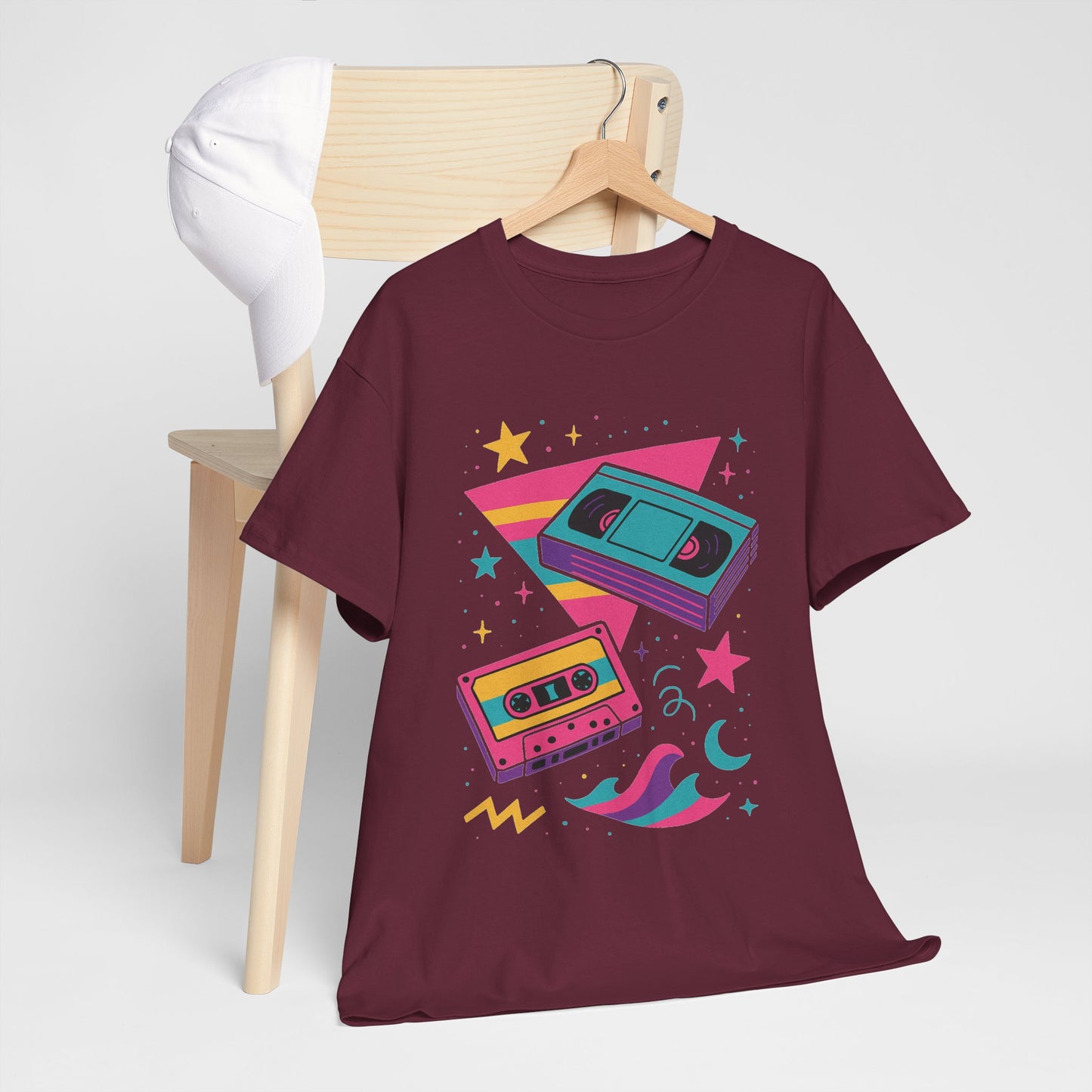 Retro Cassette Tape Tee — 80s Vaporwave Music Graphic T-Shirt