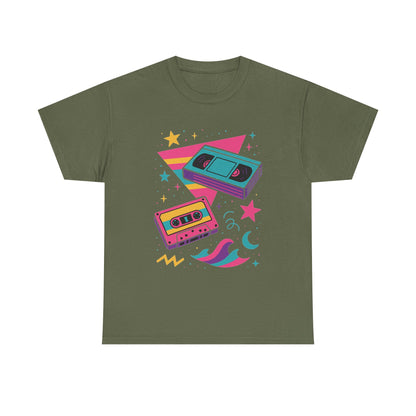 Retro Cassette Tape Tee — 80s Vaporwave Music Graphic T-Shirt