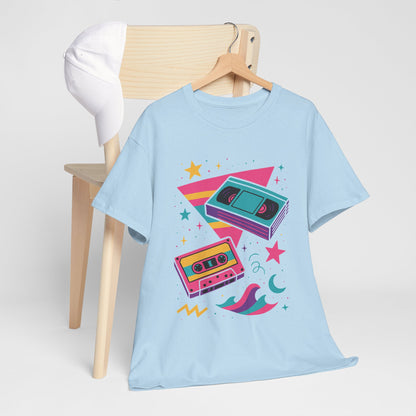 Retro Cassette Tape Tee — 80s Vaporwave Music Graphic T-Shirt