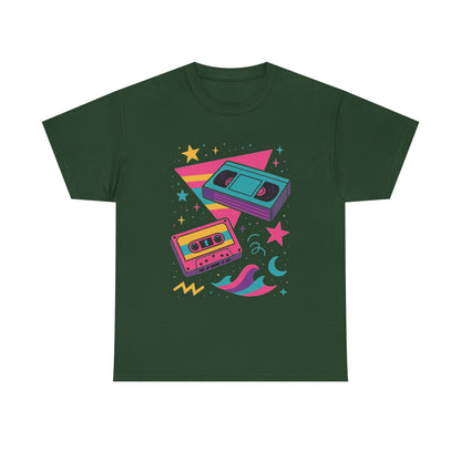 Retro Cassette Tape Tee — 80s Vaporwave Music Graphic T-Shirt