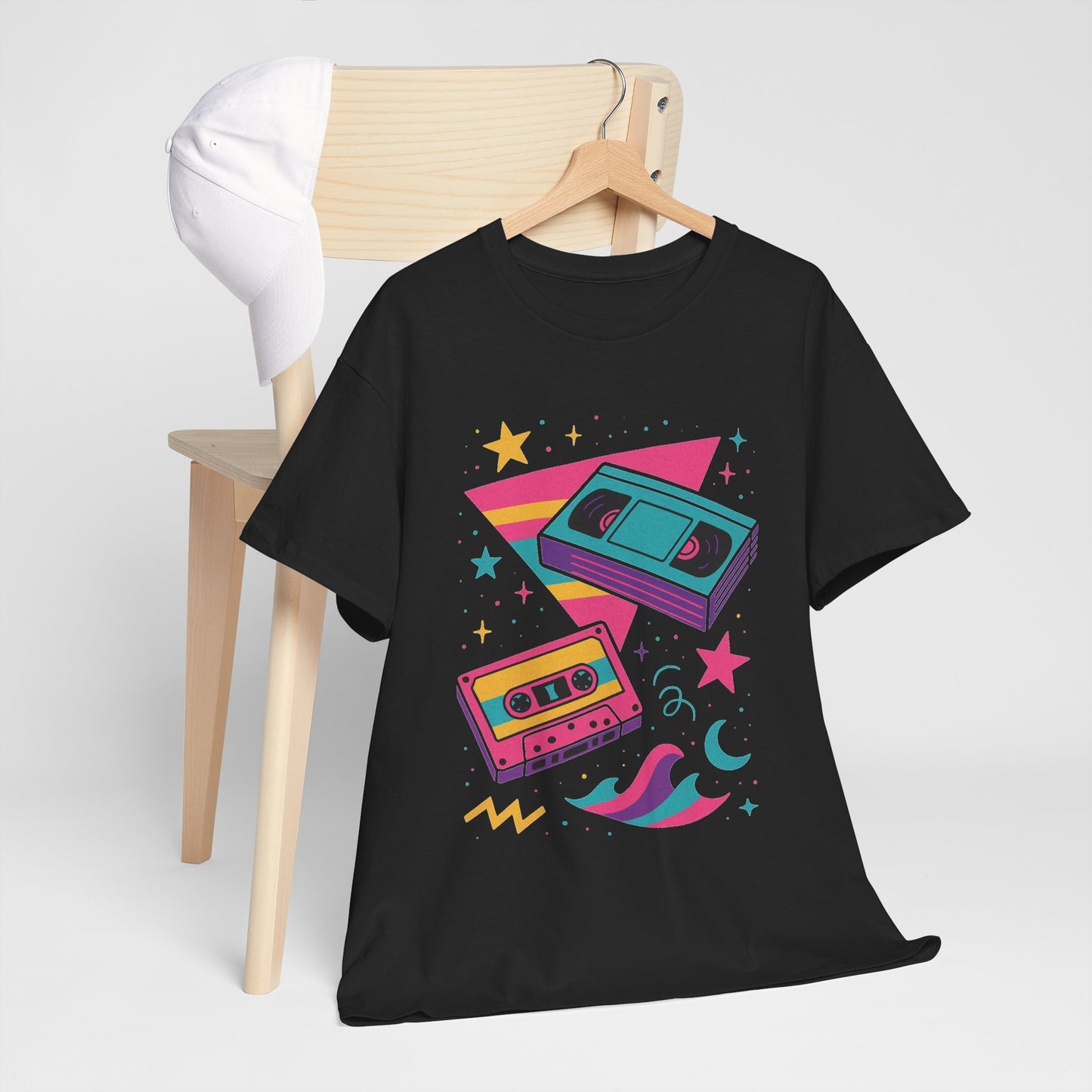 Retro Cassette Tape Tee — 80s Vaporwave Music Graphic T-Shirt