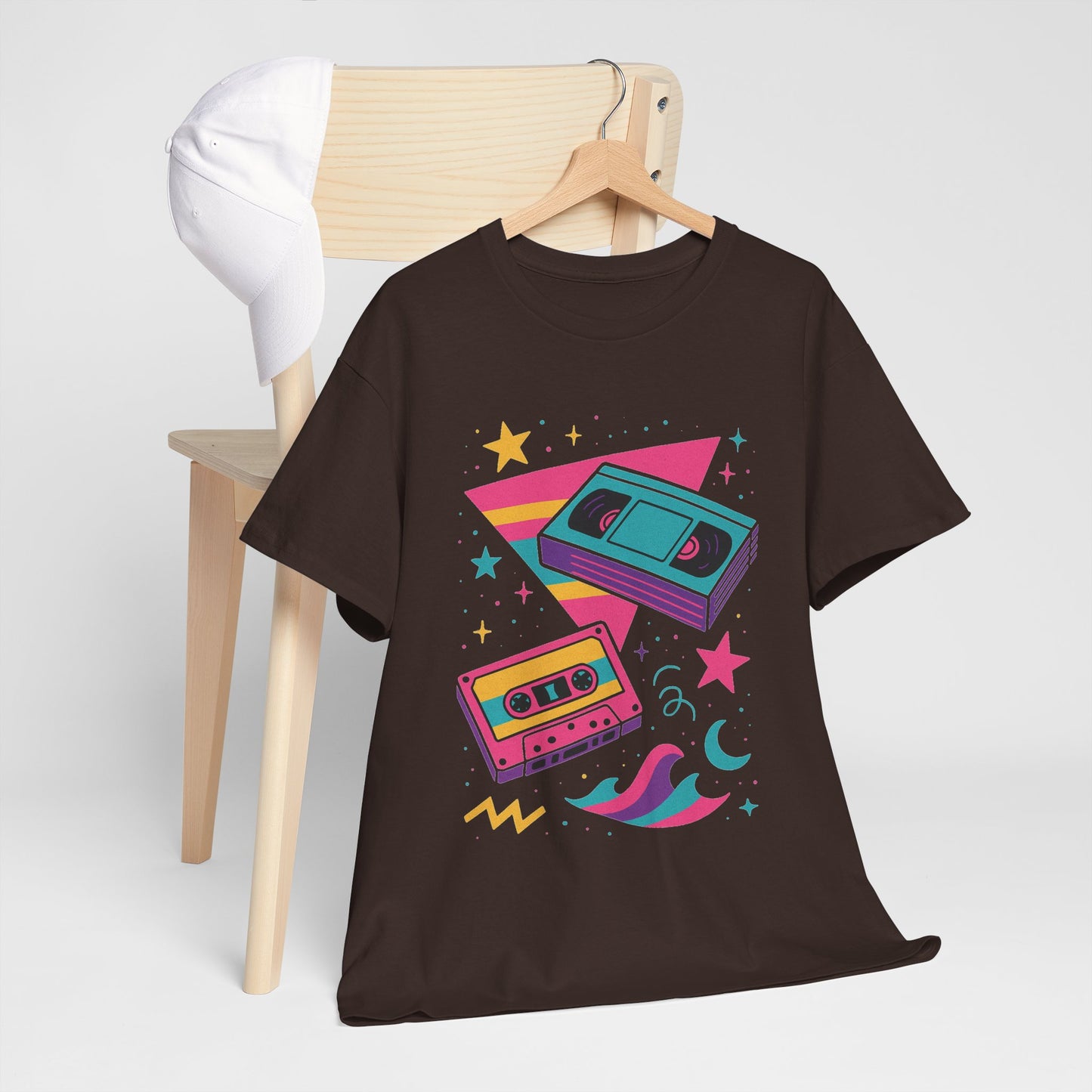 Retro Cassette Tape Tee — 80s Vaporwave Music Graphic T-Shirt