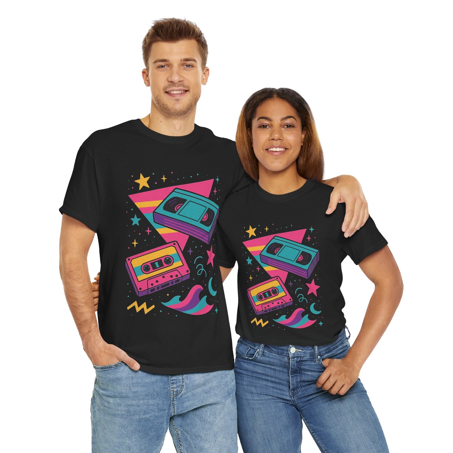 Retro Cassette Tape Tee — 80s Vaporwave Music Graphic T-Shirt
