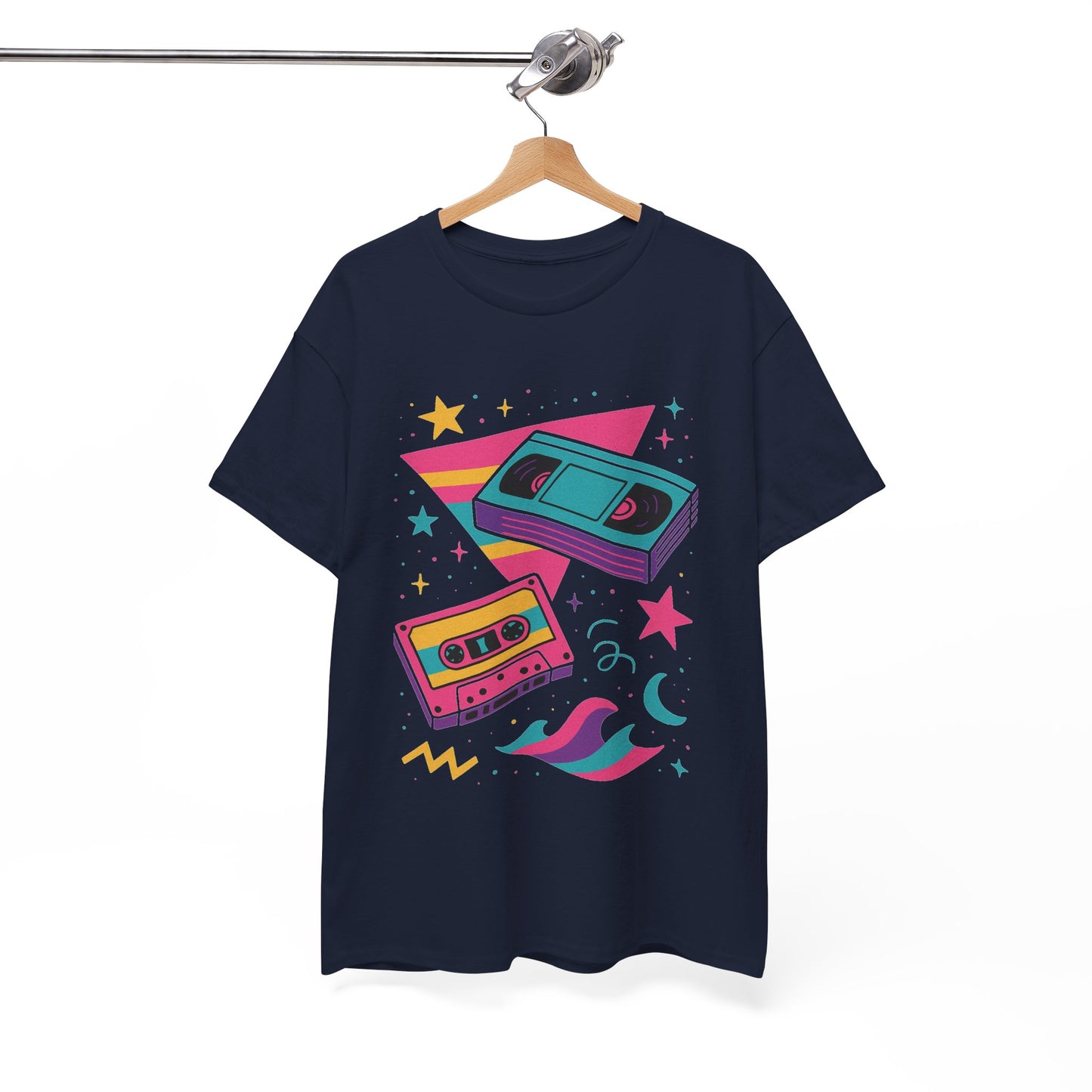 Retro Cassette Tape Tee — 80s Vaporwave Music Graphic T-Shirt